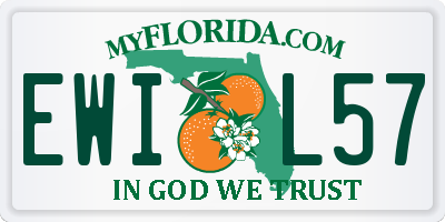 FL license plate EWIL57