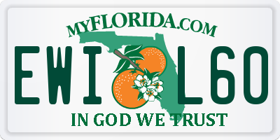 FL license plate EWIL60