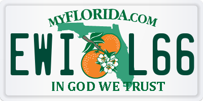 FL license plate EWIL66
