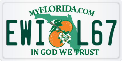 FL license plate EWIL67