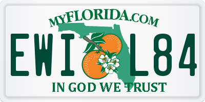 FL license plate EWIL84