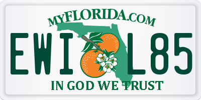 FL license plate EWIL85