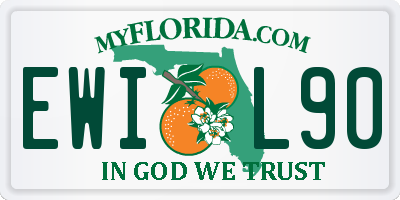 FL license plate EWIL90