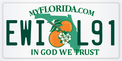 FL license plate EWIL91
