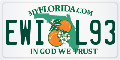 FL license plate EWIL93