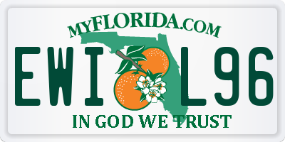 FL license plate EWIL96