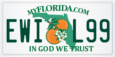 FL license plate EWIL99