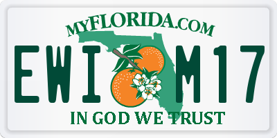 FL license plate EWIM17