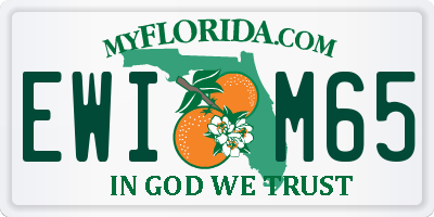 FL license plate EWIM65