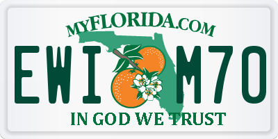 FL license plate EWIM70