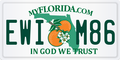 FL license plate EWIM86