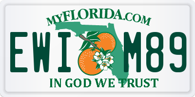 FL license plate EWIM89