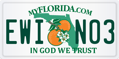 FL license plate EWIN03