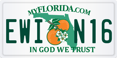 FL license plate EWIN16