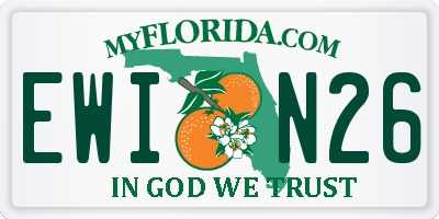 FL license plate EWIN26