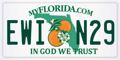 FL license plate EWIN29