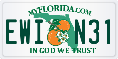 FL license plate EWIN31