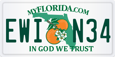 FL license plate EWIN34