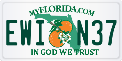 FL license plate EWIN37