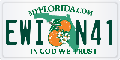 FL license plate EWIN41