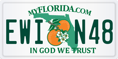 FL license plate EWIN48