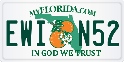 FL license plate EWIN52