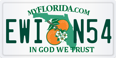 FL license plate EWIN54