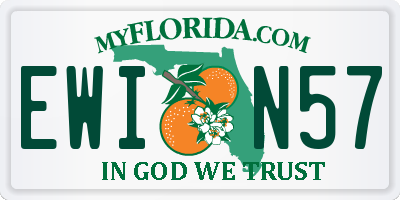 FL license plate EWIN57