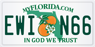 FL license plate EWIN66