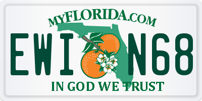 FL license plate EWIN68