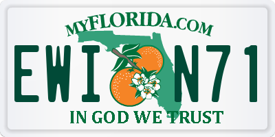 FL license plate EWIN71