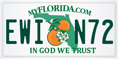 FL license plate EWIN72