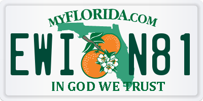 FL license plate EWIN81