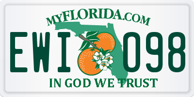 FL license plate EWIO98