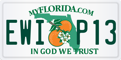 FL license plate EWIP13