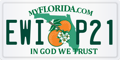 FL license plate EWIP21