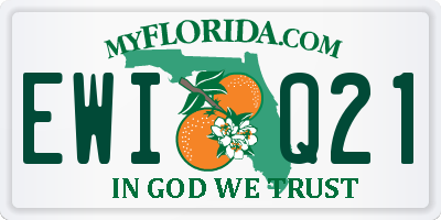 FL license plate EWIQ21