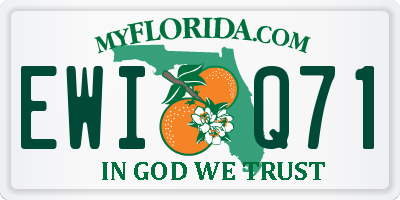 FL license plate EWIQ71