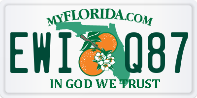 FL license plate EWIQ87