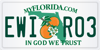 FL license plate EWIR03