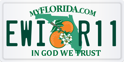 FL license plate EWIR11