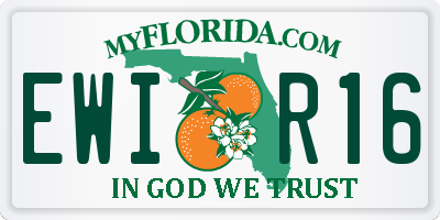 FL license plate EWIR16