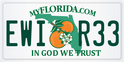 FL license plate EWIR33