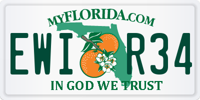 FL license plate EWIR34