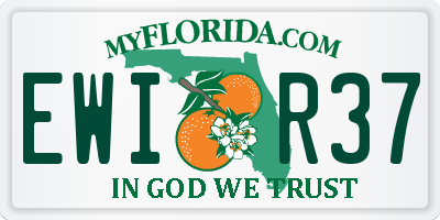FL license plate EWIR37