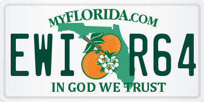 FL license plate EWIR64