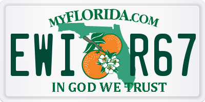 FL license plate EWIR67