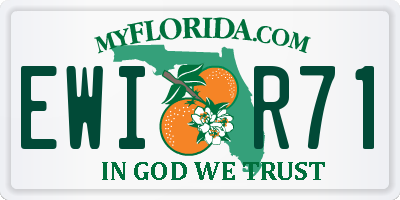 FL license plate EWIR71