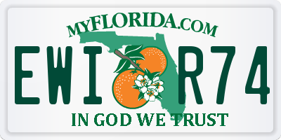 FL license plate EWIR74