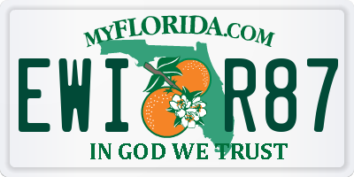 FL license plate EWIR87